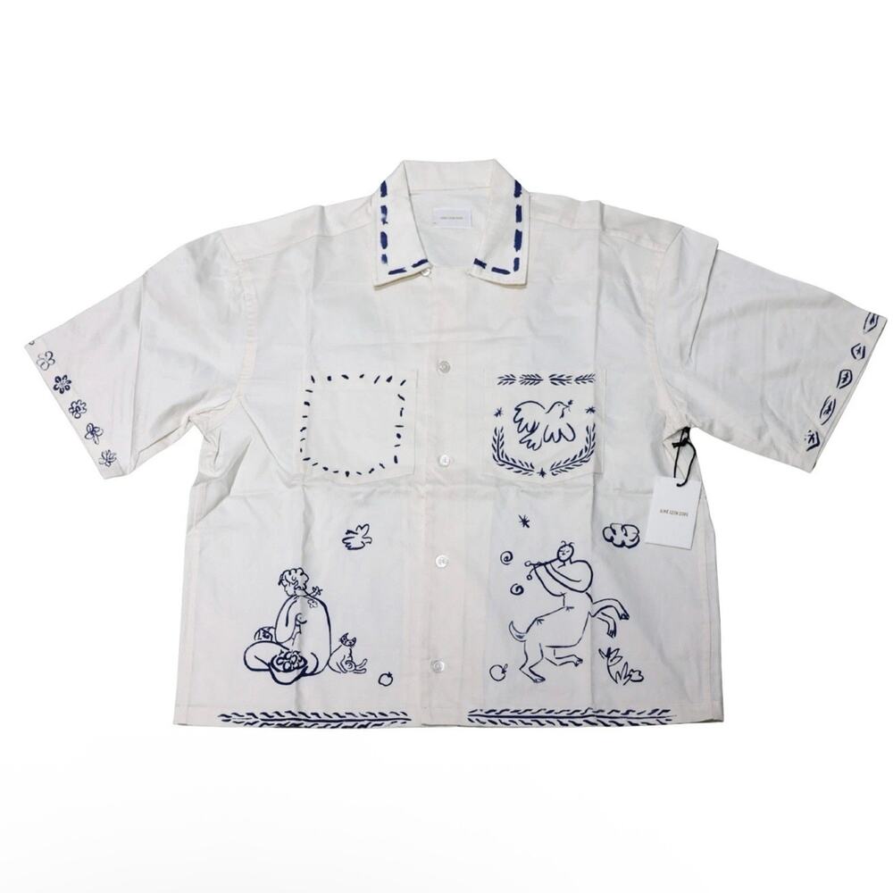 Aimé Leon Dore Lesvos Cropped Camp Shirt 'Pristine' Size L